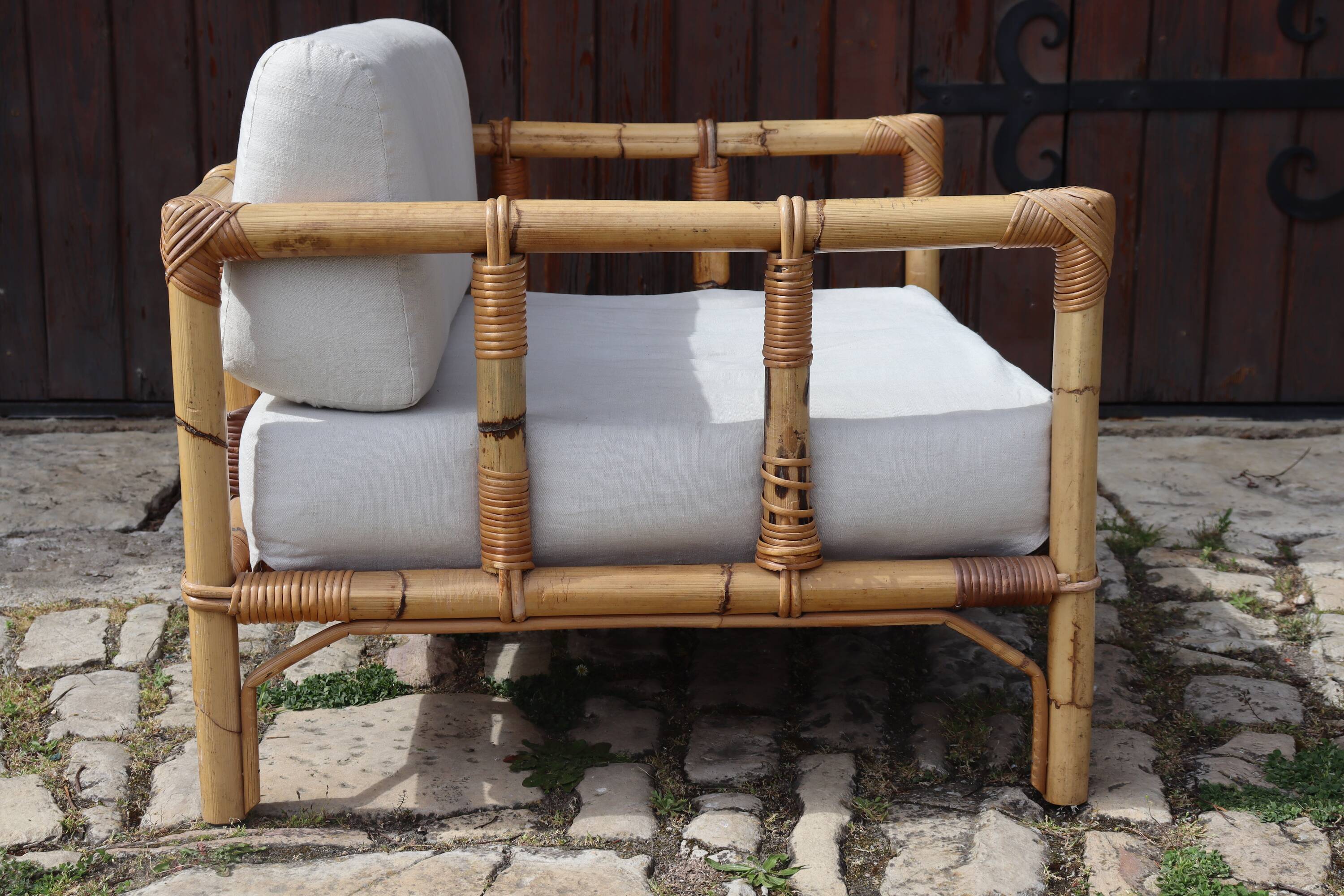 Rattan armchair Italy by Dal Vera 1970