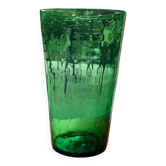 Conical bubble glass vase