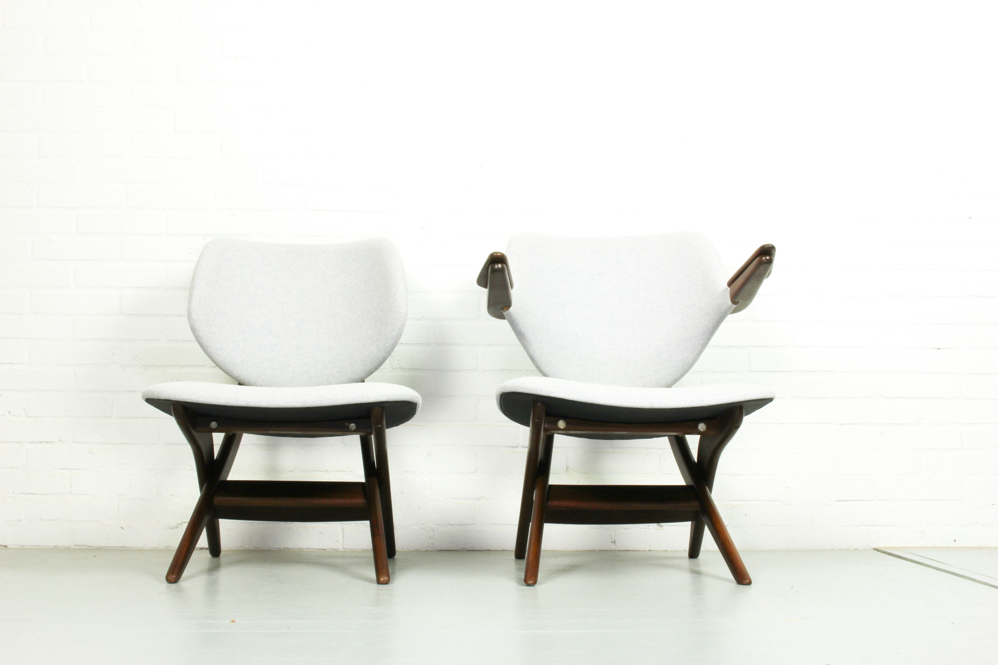 Set of 2 Louis van Teeffelen for Webe easy chairs "pelican",   1960s
