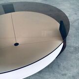 Mid-Century Modern Dutch Wenge & Smoke Glass Coffee Table, Netherlands, 1960s