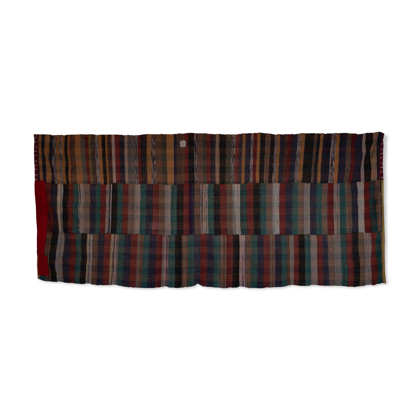 Vintage striped turkish kilim rug 185 x 393 cm