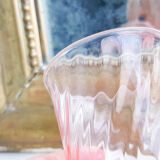 Set of 6 vintage pink depression glass tea or water glasses Rosaline French glassworks Arcoroc Luminarc