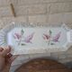 Limoges enamel porcelain cake dish LF with lilac flower decoration.