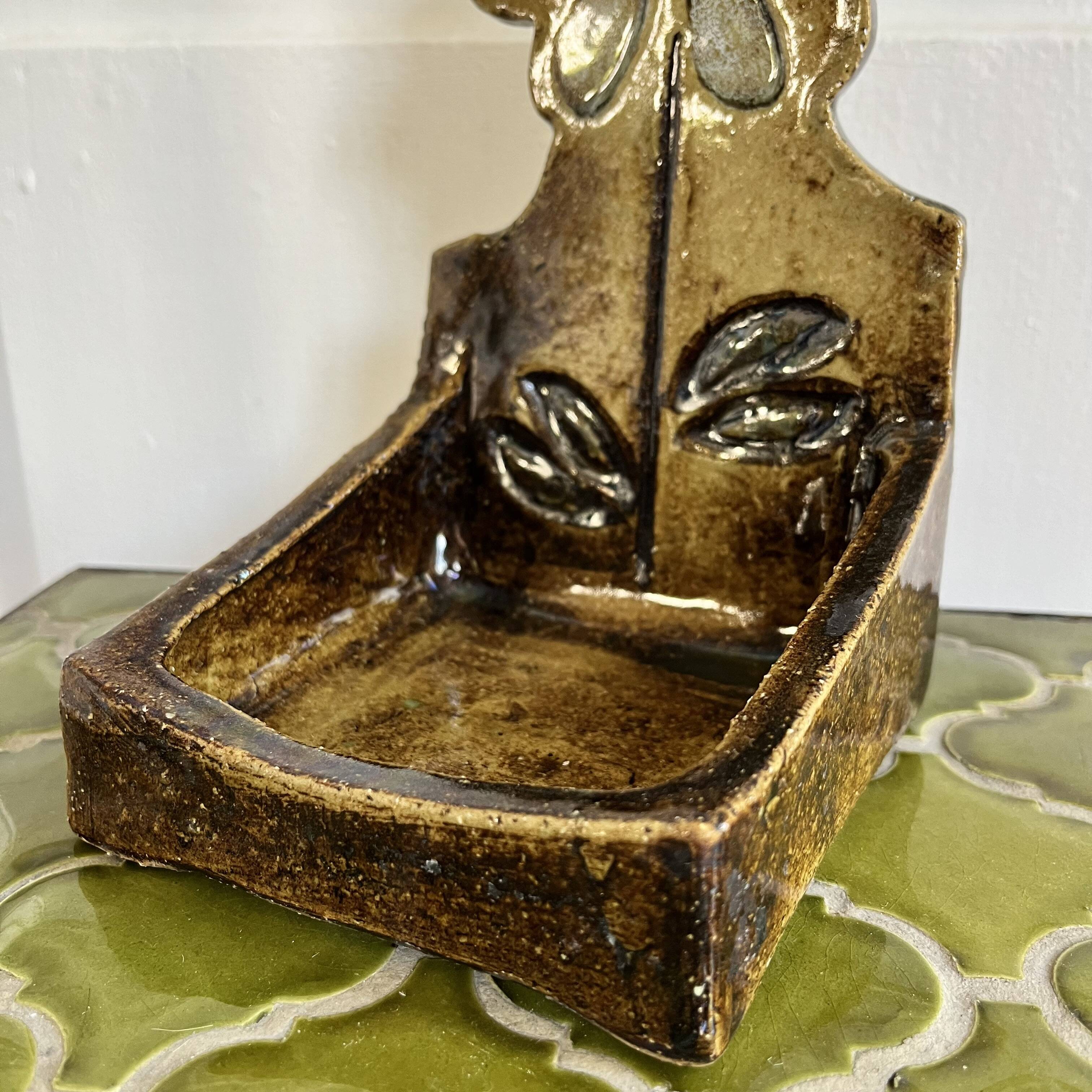 Ceramic soap dish/pocket tray Le Trident, 60s/70s, Vallauris