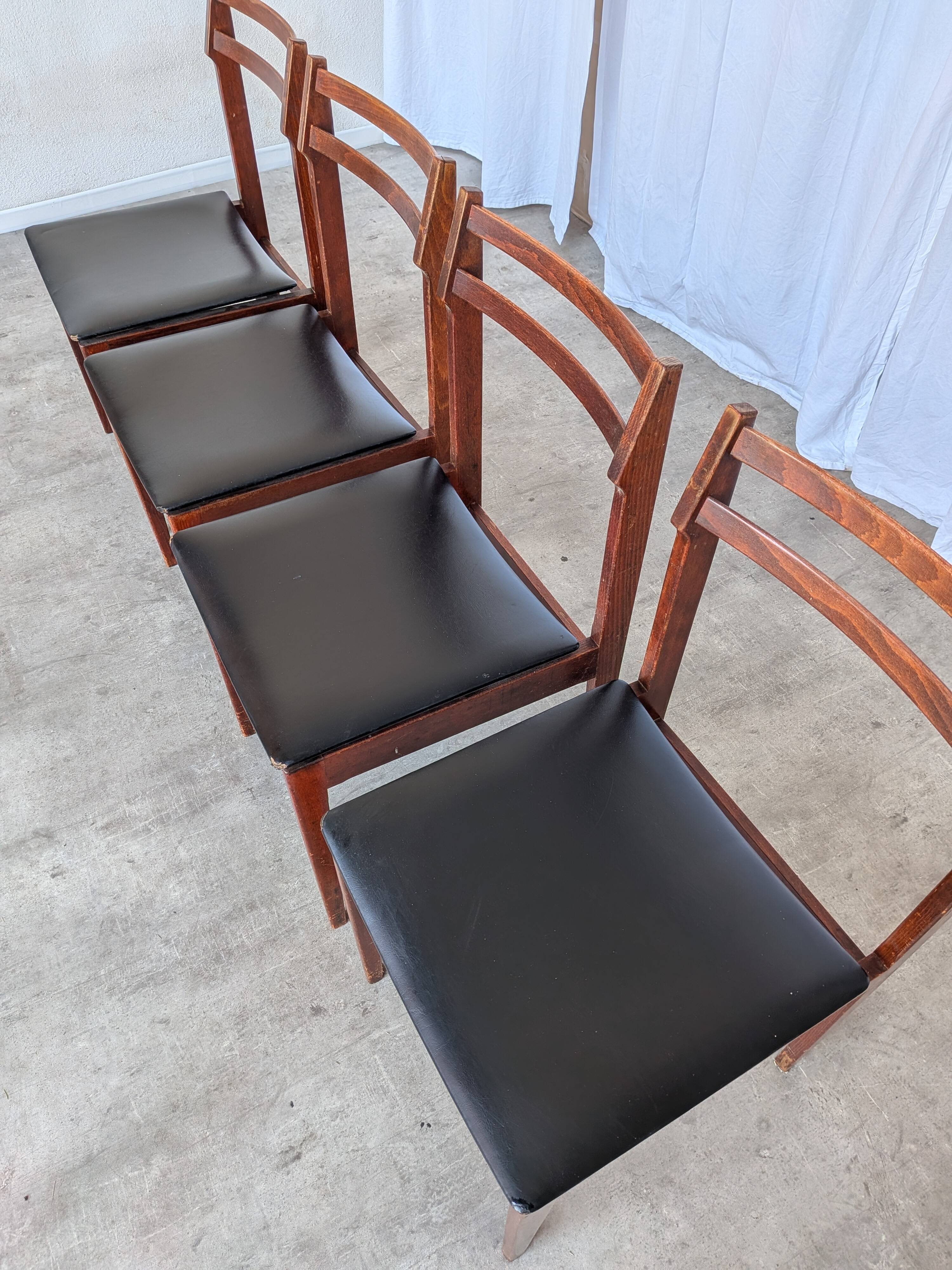 Chaises de salle à manger vintage stol kamnik : années 1970, style scandinave moderne, ensemble de 4