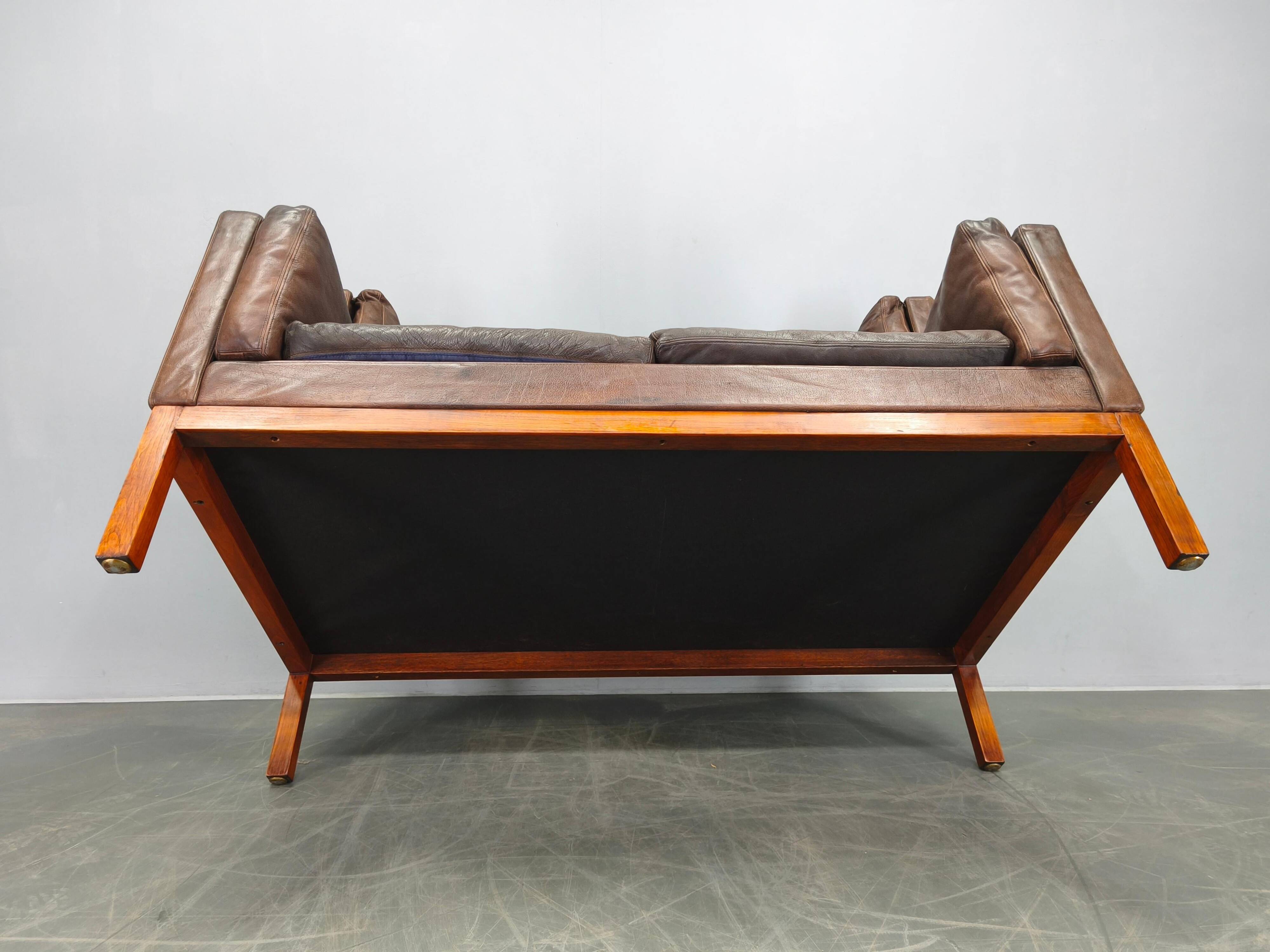 Jørgen Kastholm JK 922 Vagon Buffalo Leather Sofa Denmark