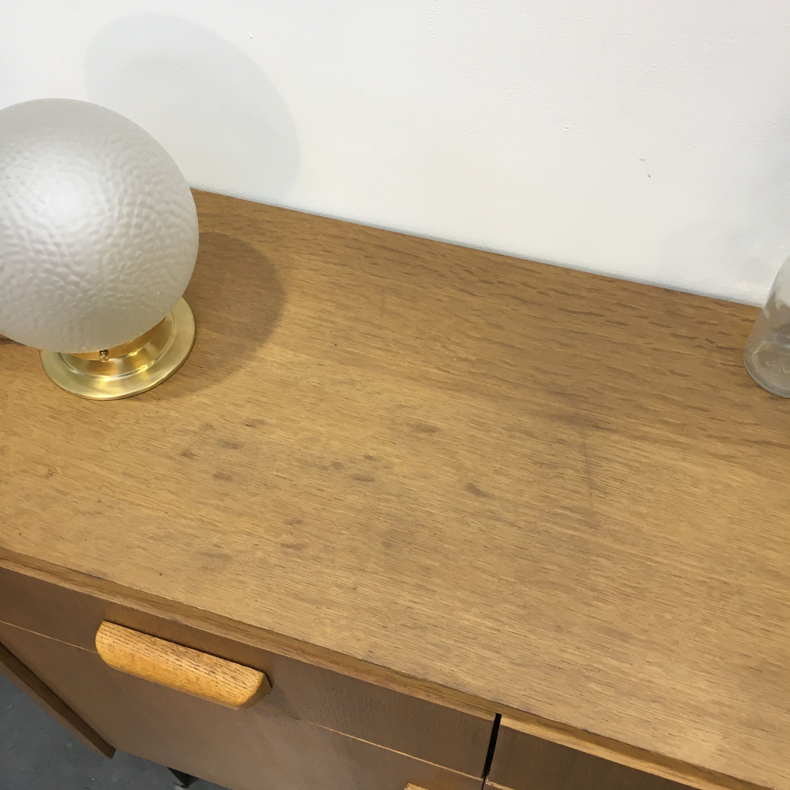 60s oak storage cabinet