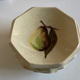 Set of 6 plates in mid-century fruit glazed clay