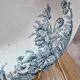 Large shallow dish Terre de Fer Clairefontaine Cyclamens 29 cm antique