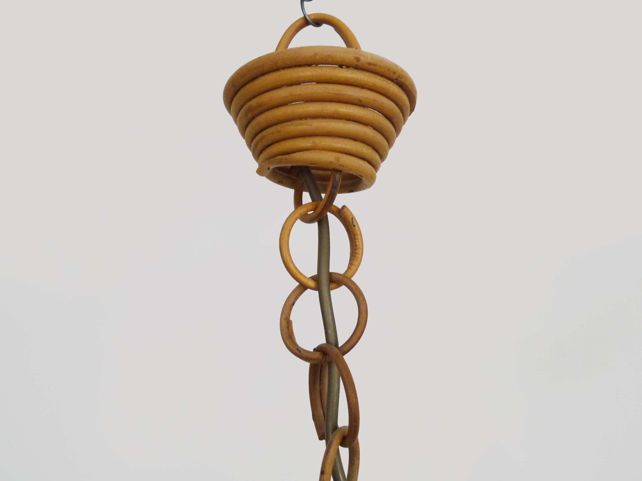 Rattan pendant light 1950s