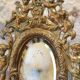 Miroir en bronze à décor d'angelots et mascarons fin 19ème siècle