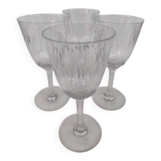 Four Baccarat crystal glasses, Corneille pattern. Early 20th century.
