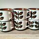 Set of 6 tea or coffee cups, ceramic Boch series Rambouillet in the 1960