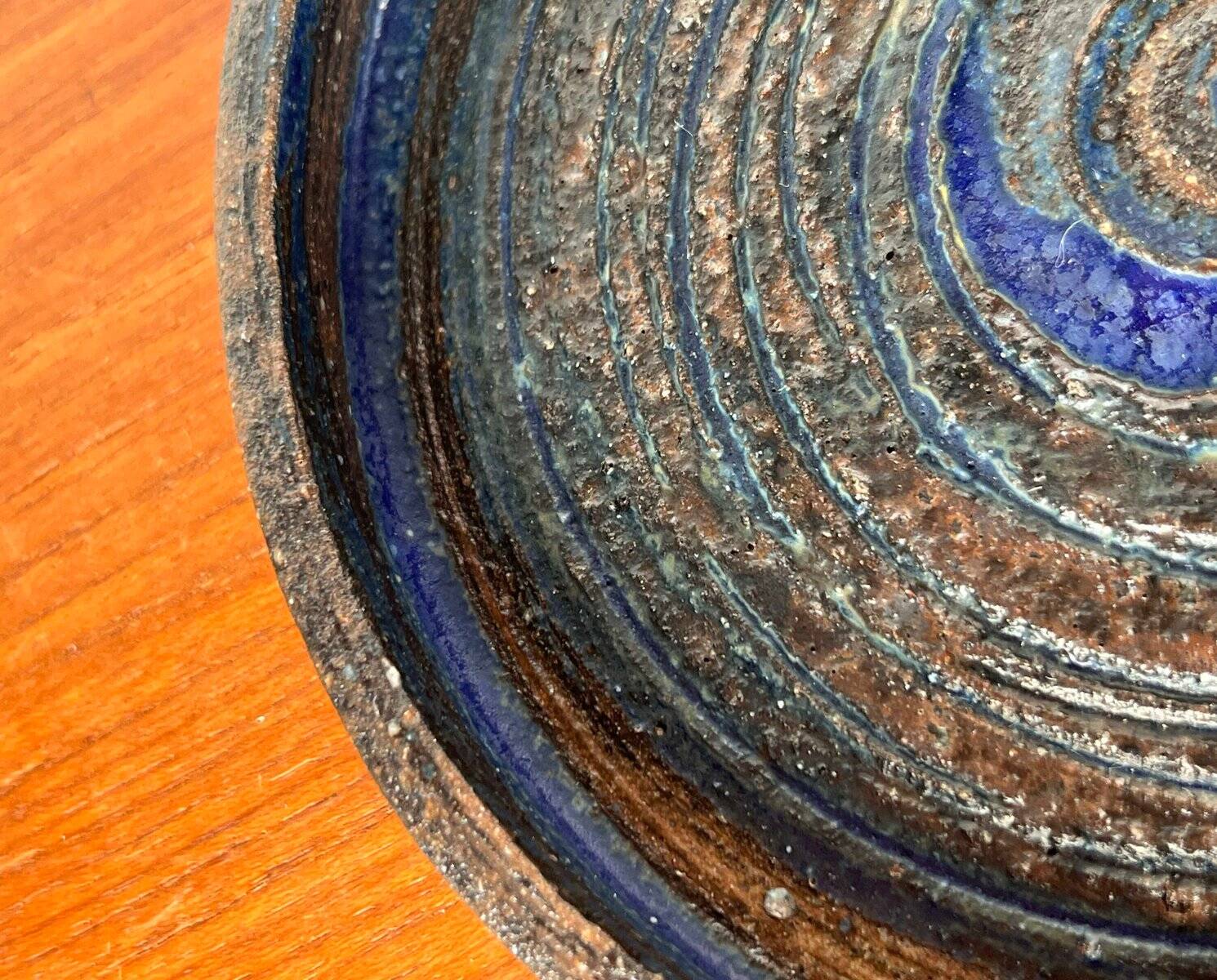 Mid-century modern Danish studio pottery bowl by Tue Poulsen for Tue Keramik, 1960s.