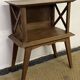 Bedside table with crossbars, vintage compass legs