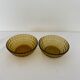 Lot of 2 bowls of amber smoked glass
