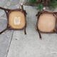4 bentwood bistro chairs with a pattern on the seat