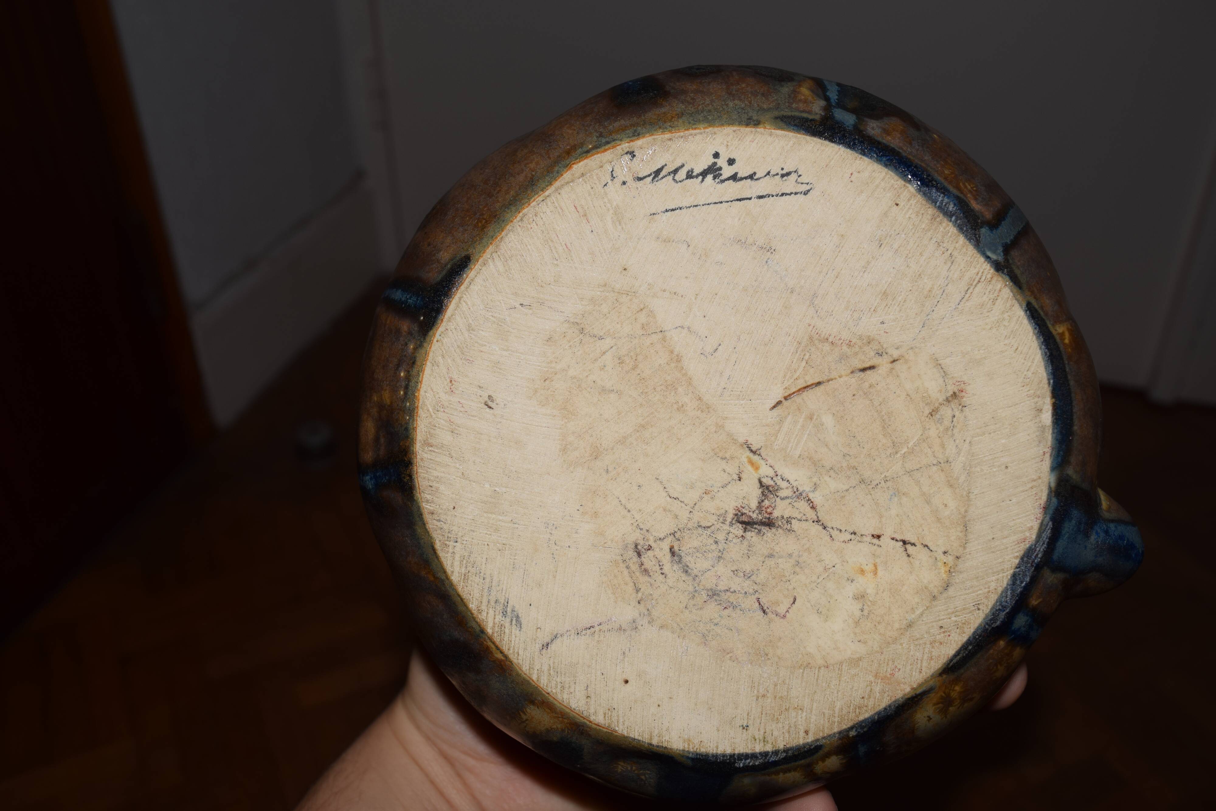 Martin signed stoneware vase