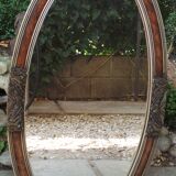 Mirror oval art deco 36x66cm