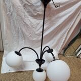 Space Age chandelier with 4 opaline spheres