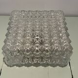 Vintage square molded glass ceiling light