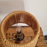 Stoneware and rope lamp