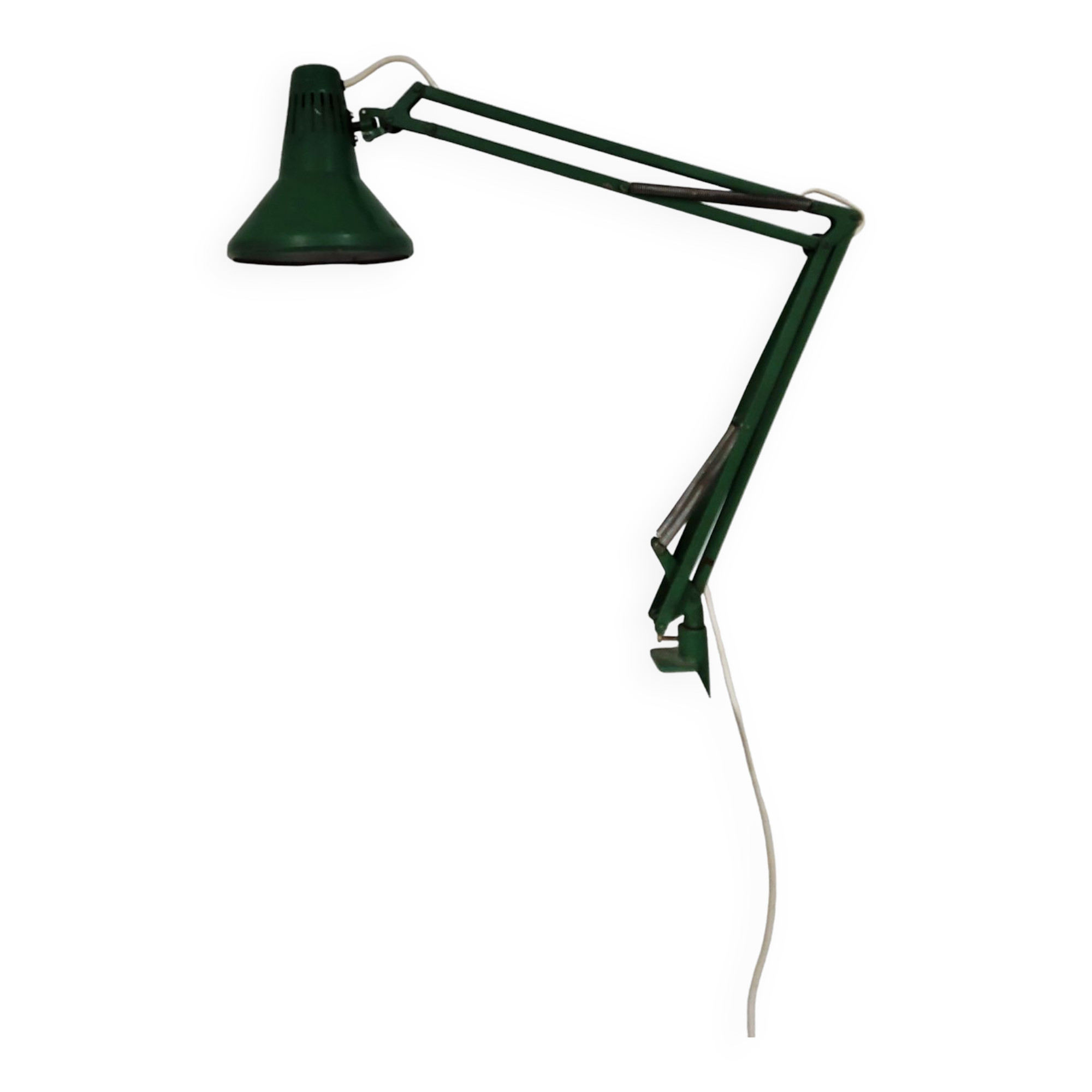 Architect Adjustable Green Swing-Arm Desk Lamp, 1970s