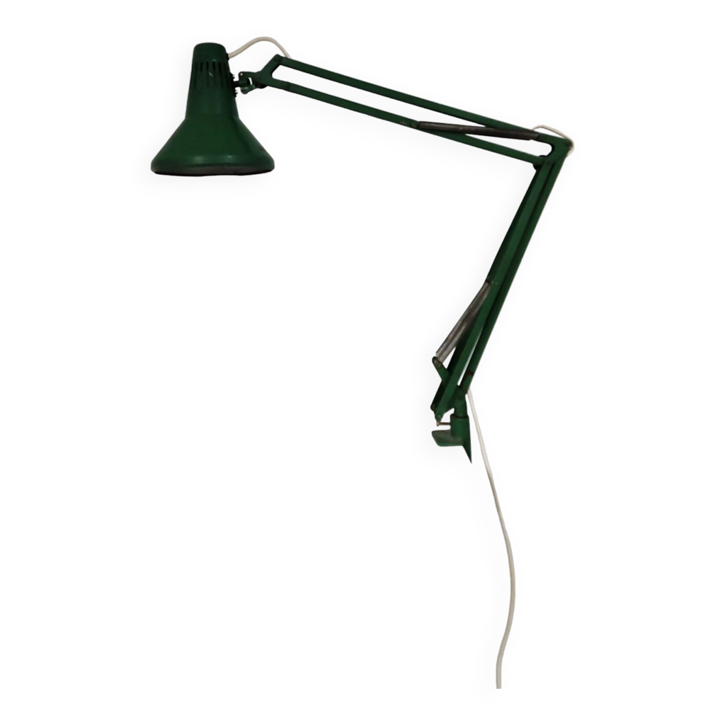 Architect Adjustable Green Swing-Arm Desk Lamp, 1970s Selency
