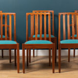 Retro Teak 1960s Extending Dining Table & 6 Chairs By Meredew