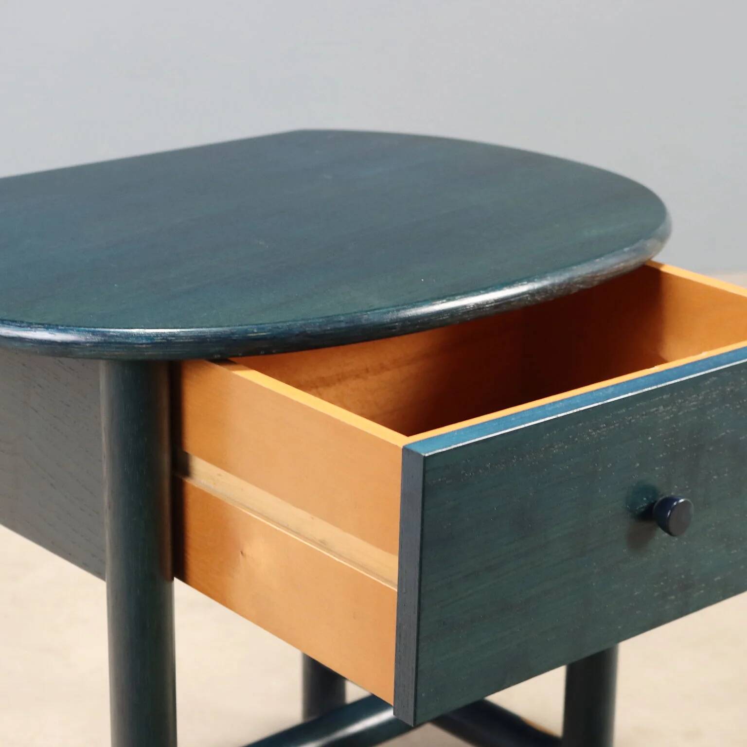 1980s wooden bedside table by Roberti Rattan