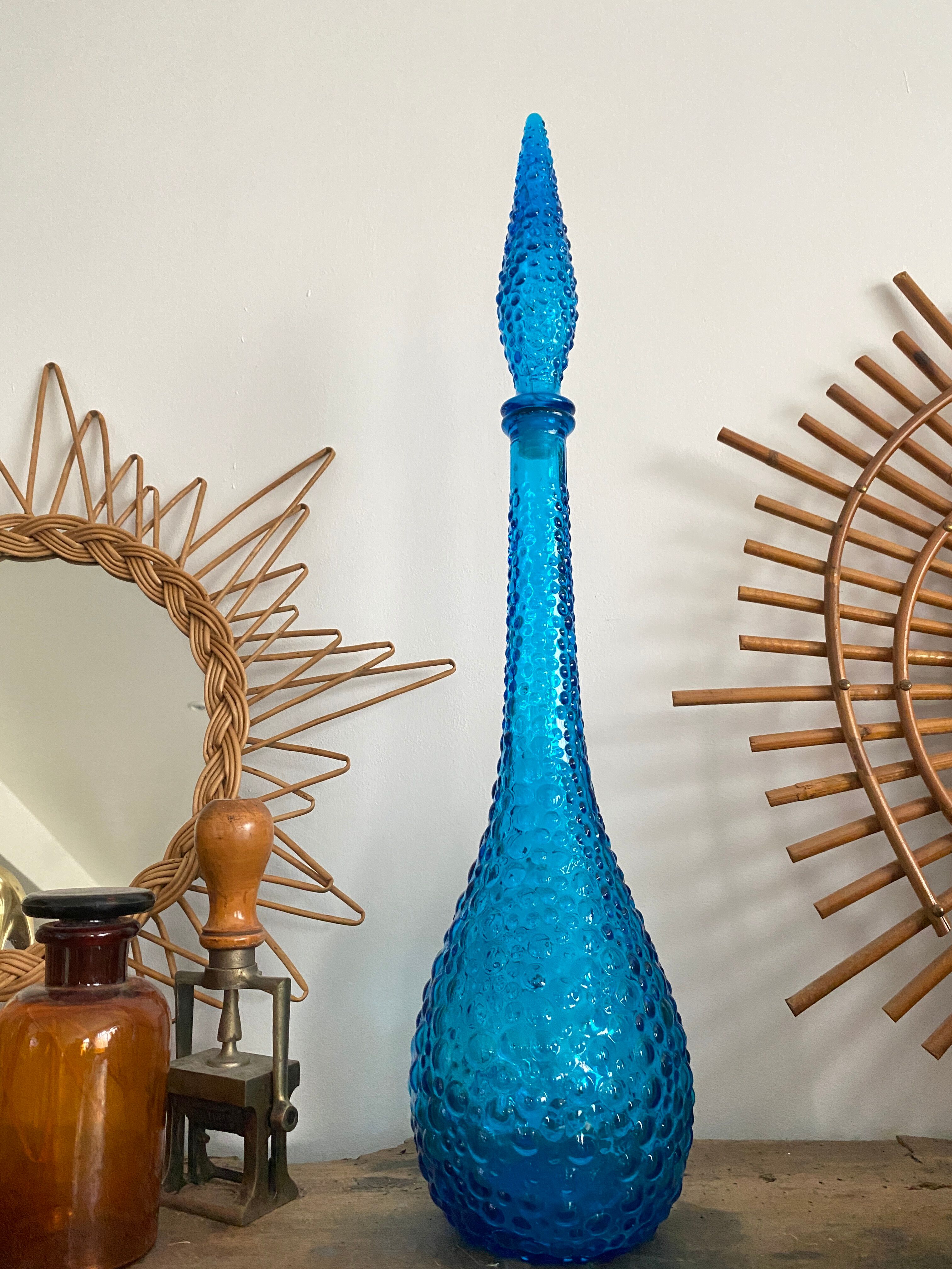 Turquoise blue Empoli decanter