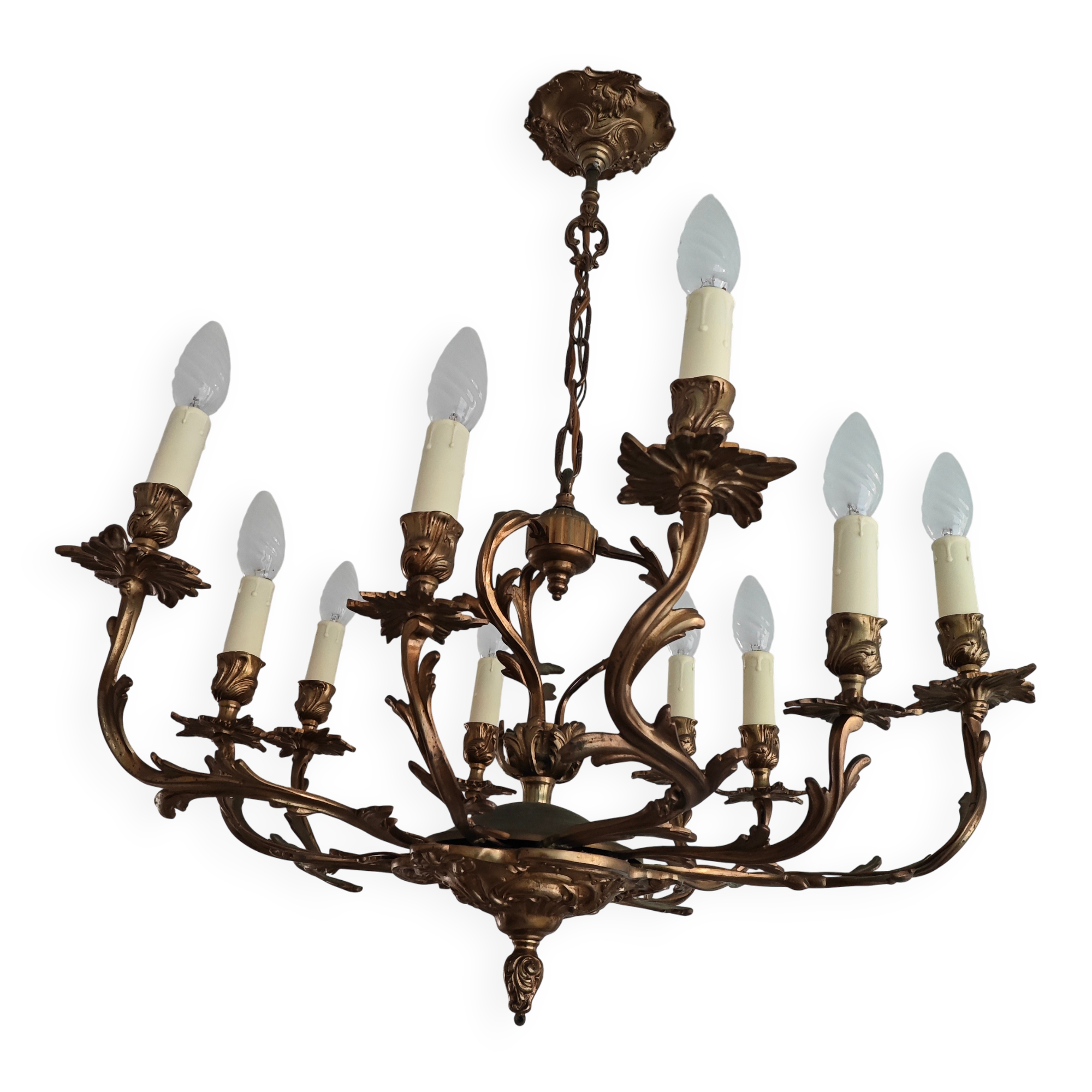 Lustre bronze 10 branches