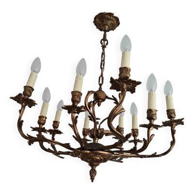 Lustre bronze 10 branches