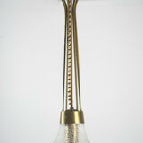 SINGLE LIGHT CHANDELIER EXPELS BRASS GLASS DESIGN 1970S VINTAGE MODERNARIATE