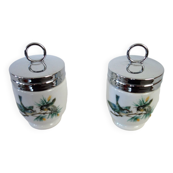 2 coquetiers pour œuf en porcelaine anglaise Royal Worcester