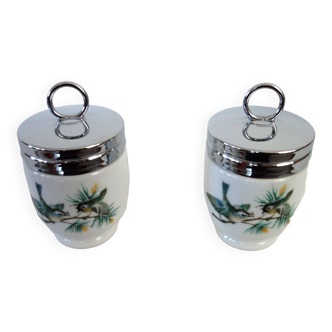 2 coquetiers pour œuf en porcelaine anglaise Royal Worcester