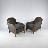 Set of 2 Art Deco Club Chairs, France, 1930s