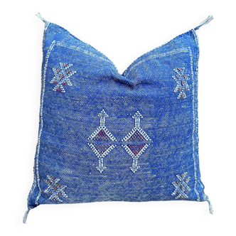 bel oreiller marocain en soie de cactus fait à la main, housses d’oreiller décoratives.