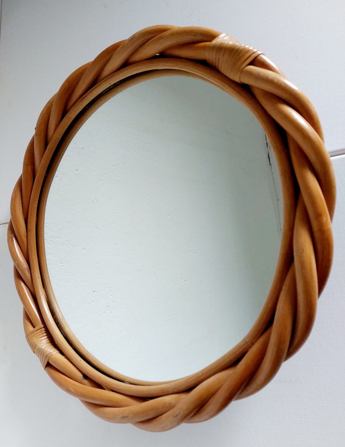 Bamboo circular mirror