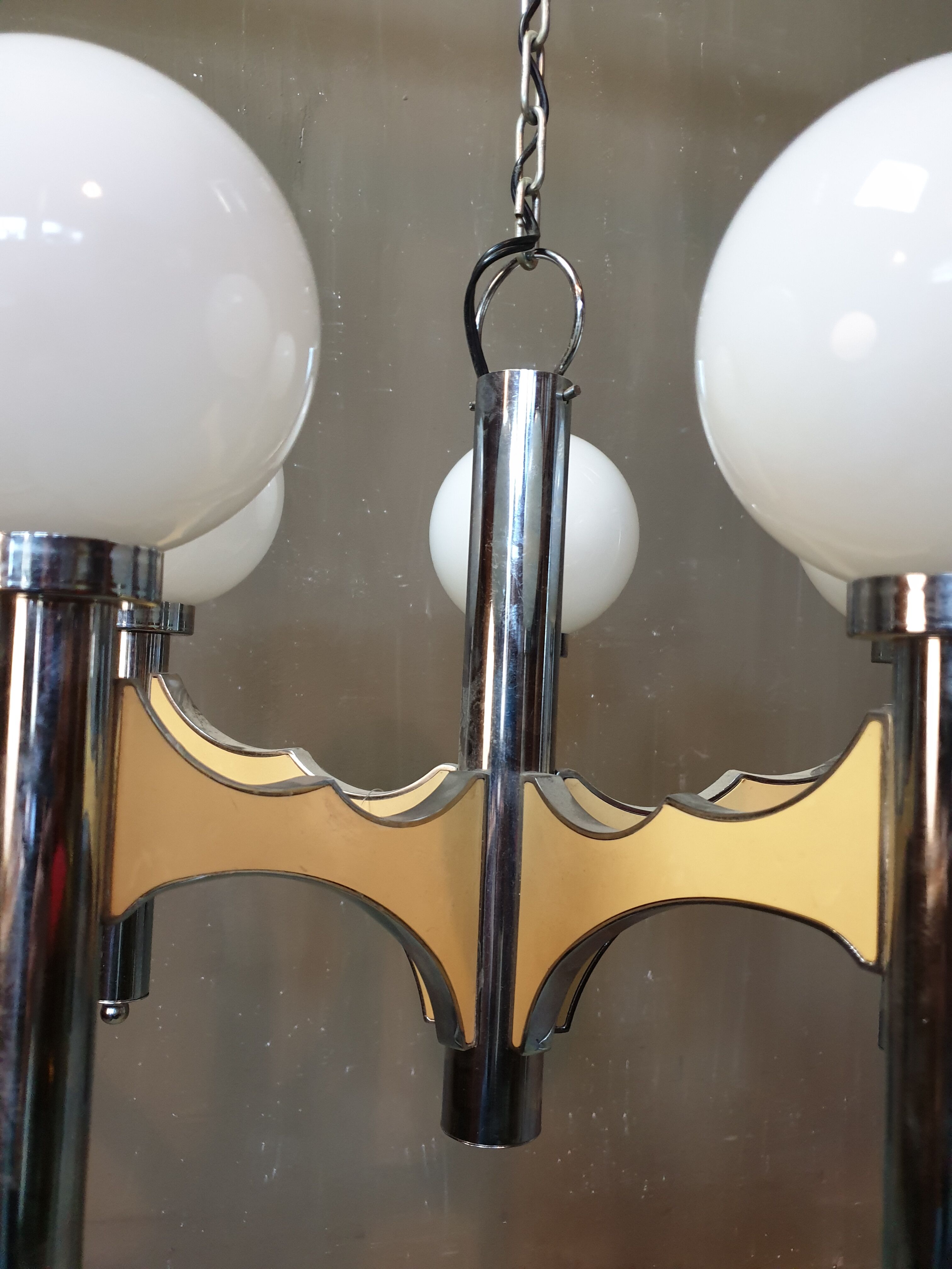 Vintage chrome ceiling lamp