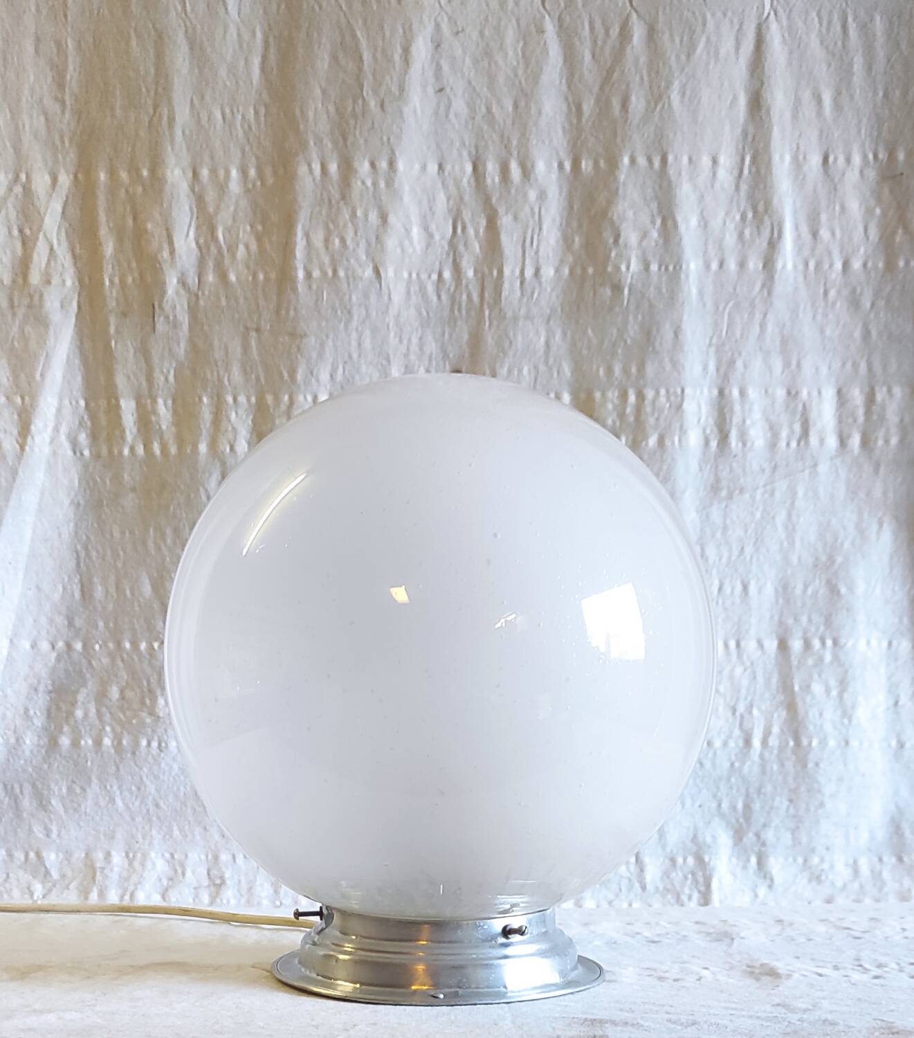Bauhaus style ceiling light in blown glass - mid 20th century