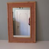 Italian wall mirror vintage vera dal in bamboo and cane