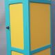 Vestiaire armoire parisienne 1950 1 place bois peint yellow Farrow blue Little Greene