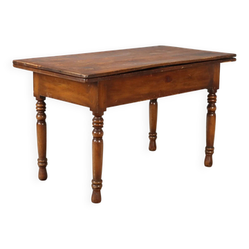 Antique walnut swivel-top table, Italy, 19th century.