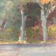 Oil painting on vintage cardboard
