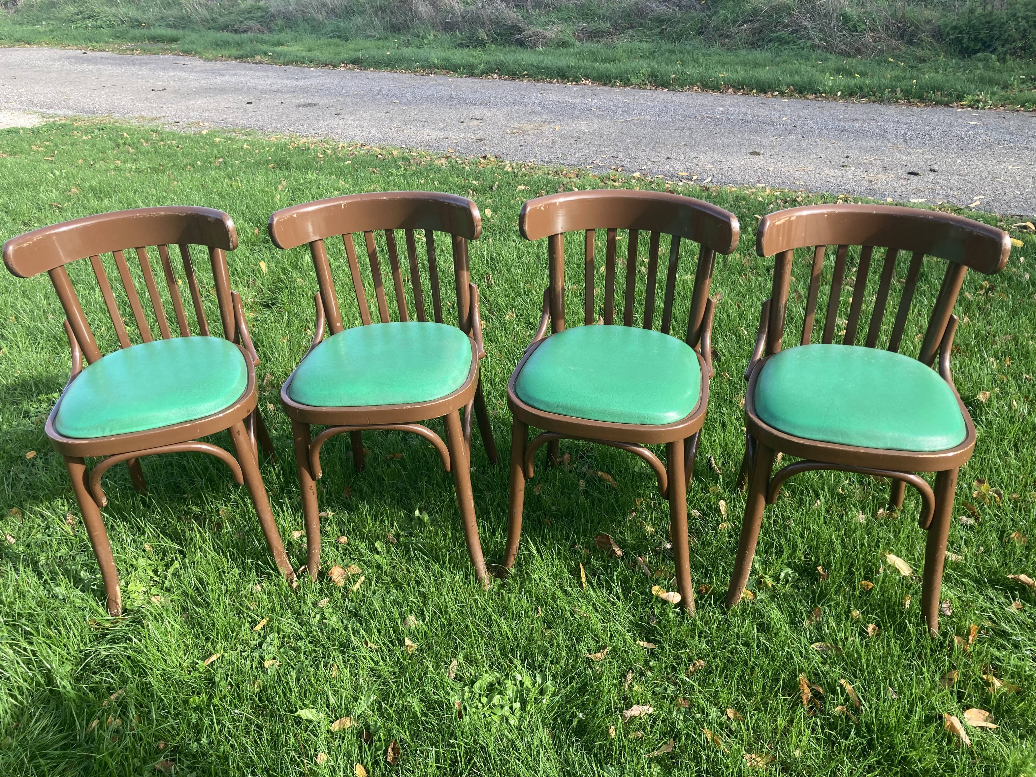 4 chairs bistro skaï vert