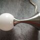 Brushed stainless steel and glass lamp from the 70s