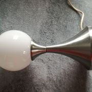 Brushed stainless steel and glass lamp from the 70s