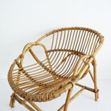 Rattan low armchair, 1960's