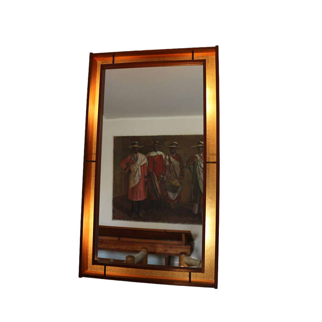 A large backlit mirror, Denmark 1960s.